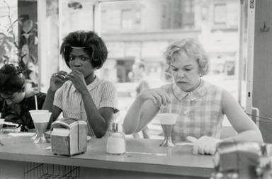 © Bruce Davidson, Time of Change (two women at lunch counter), 1962
Gelatin silver print; printed later, 20 X 24 inches