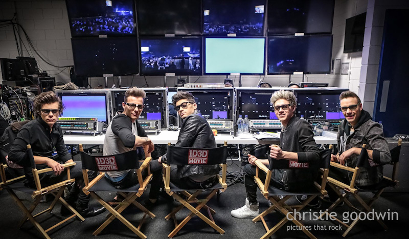 © Christie Goodwin, One Direction, O2 Arena, London, 6 April 2013. Taken in the movie crew control room. Commissioned by Sony Pictures for the movie ‘1D3D This Is Us’